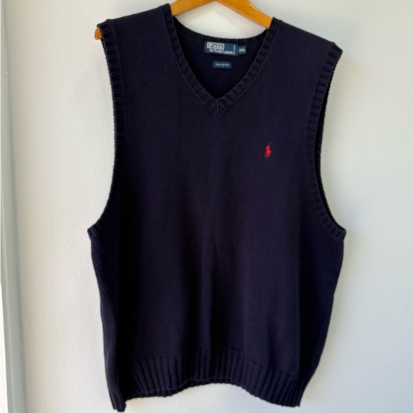 Ralph Lauren Polo Men's Navy Blue Sweater Vest Size XXL - Picture 1 of 2